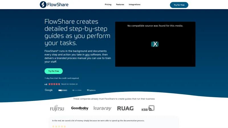 Homepage of FlowShare