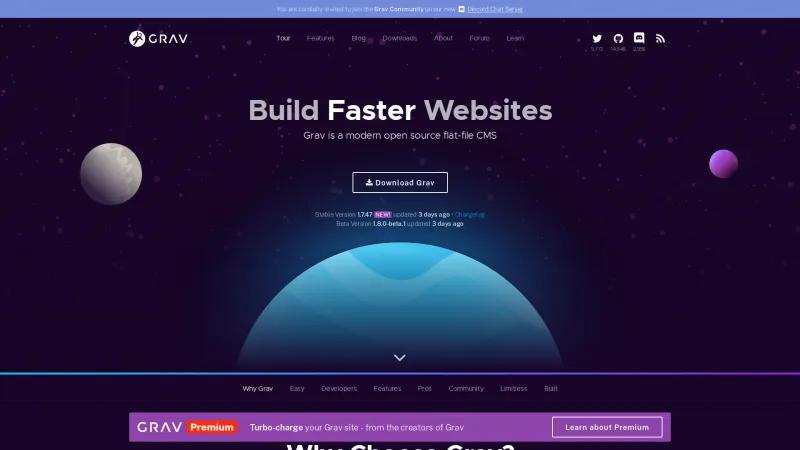 Homepage of Grav