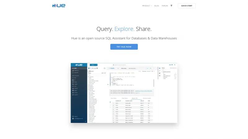 Homepage of Hue