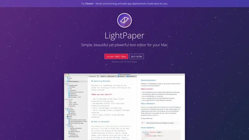 Homepage of LightPaper