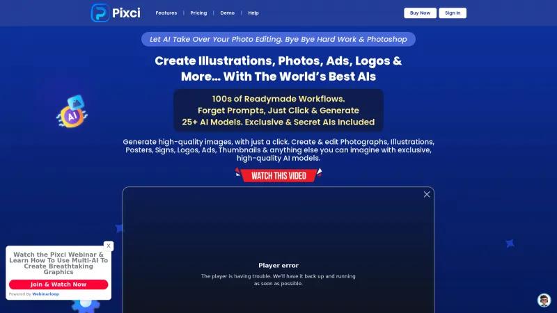 Homepage of Pixci