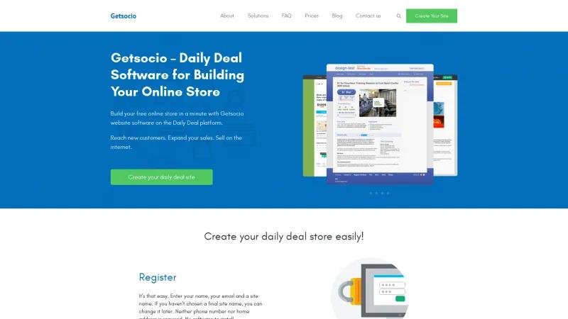 Homepage of GetSocio