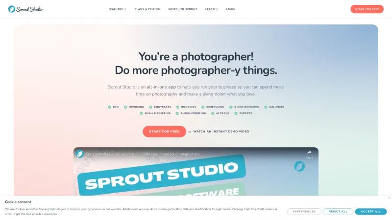 Homepage of Sprout Studio