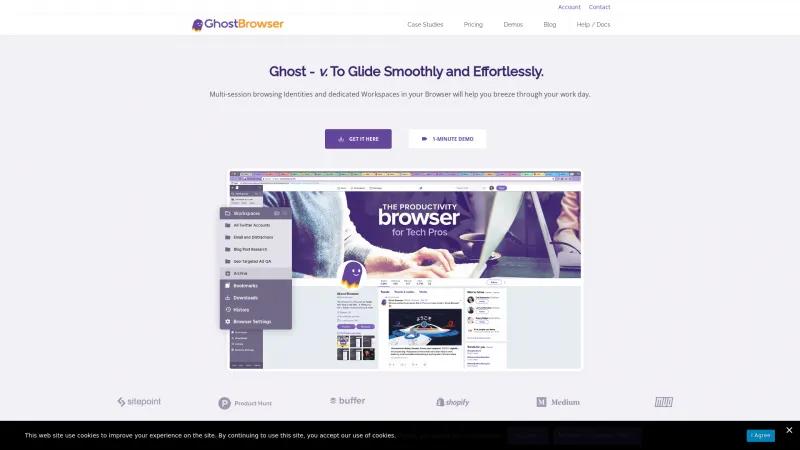 Homepage of Ghost Browser