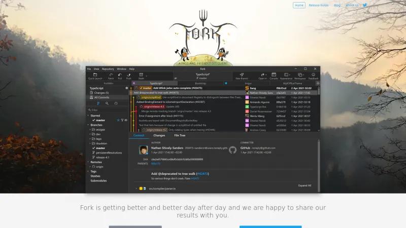 Homepage of Fork