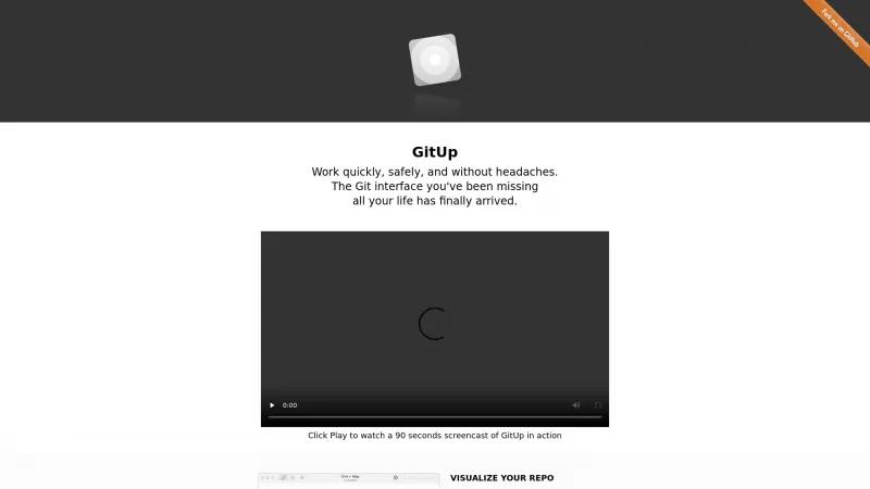 Homepage of GitUp