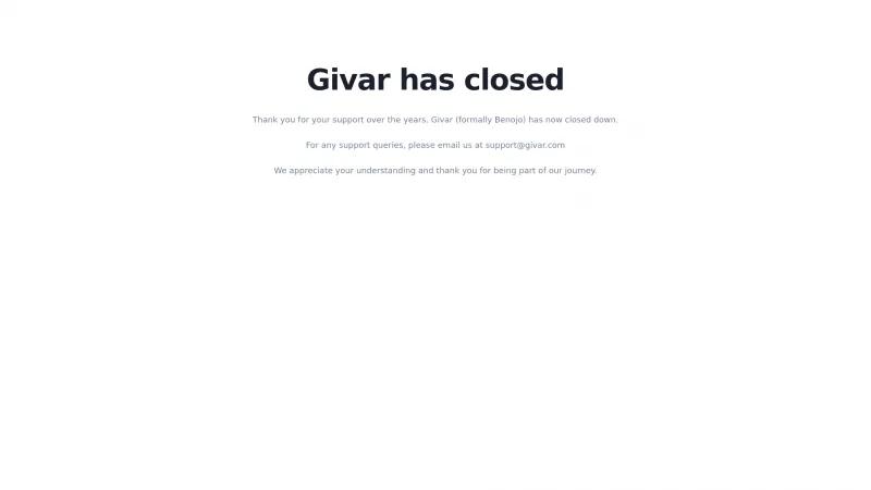 Homepage of Givar Connect