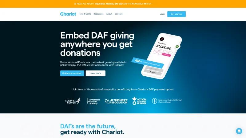 Homepage of Chariot