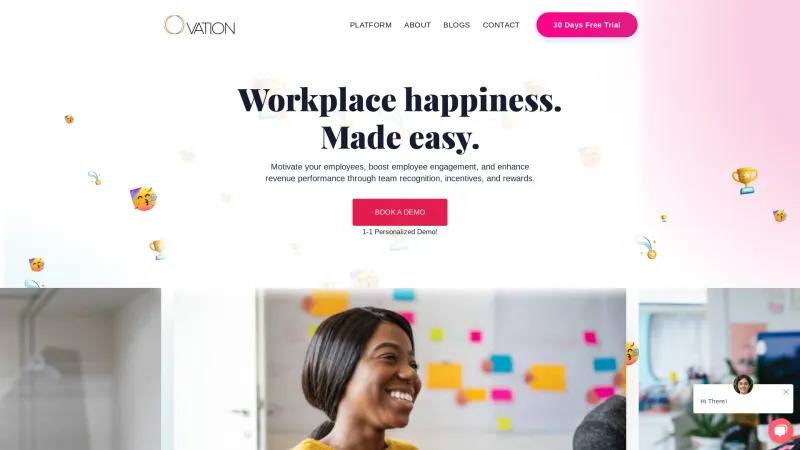 Homepage of Ovation