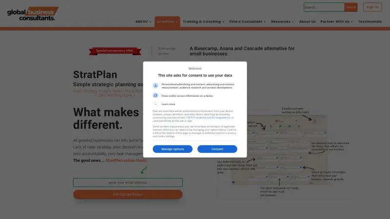 Homepage of StratPlan