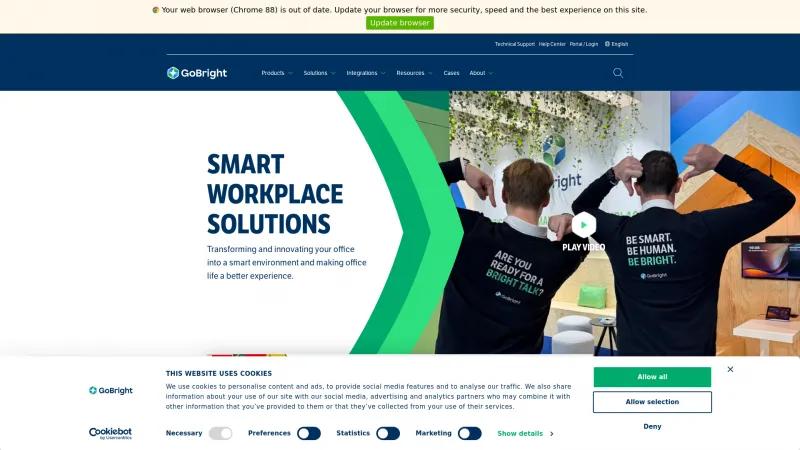 Homepage of GoBright