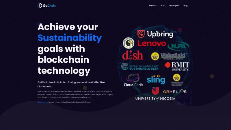 Homepage of GoChain