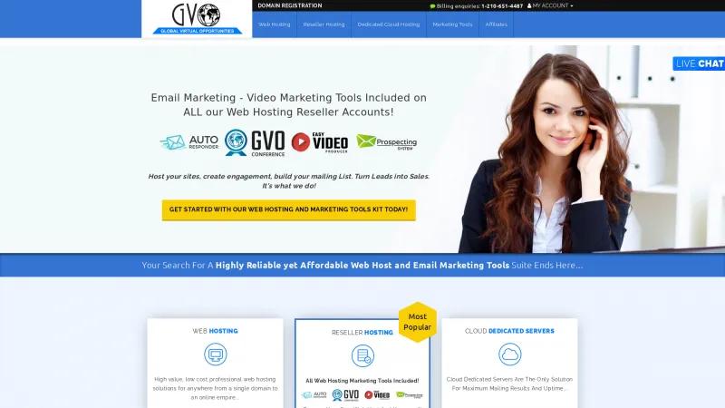 Homepage of GVO Hosting