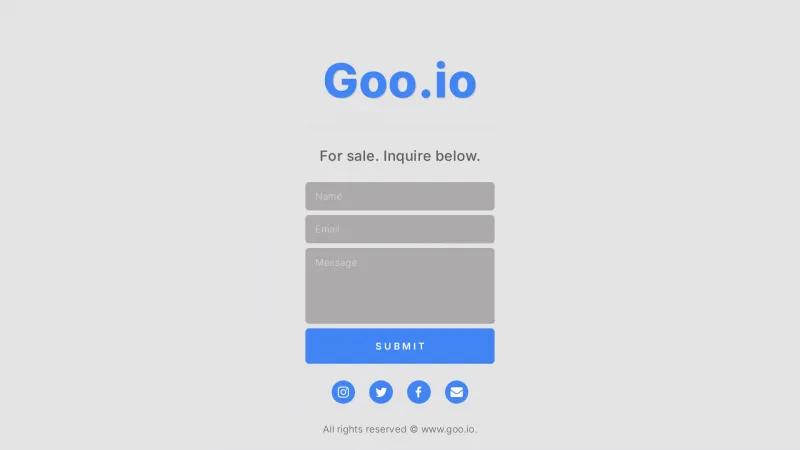 Homepage of Goo.io