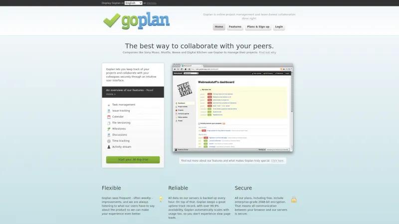 Homepage of Goplan