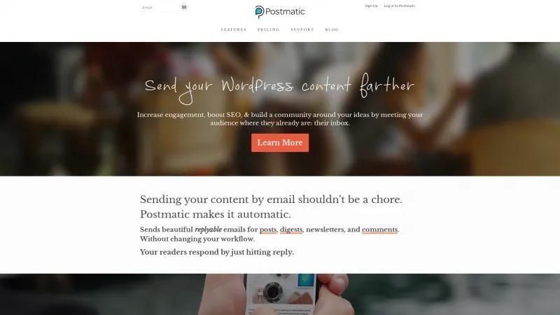 Homepage of Postmatic