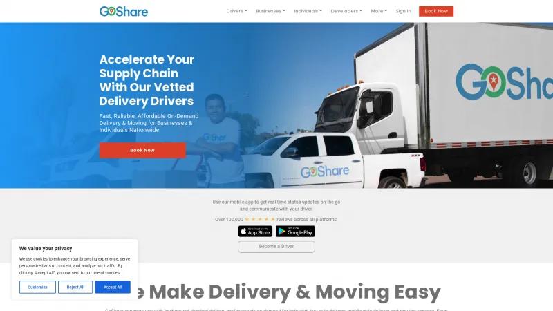 Homepage of GoShare