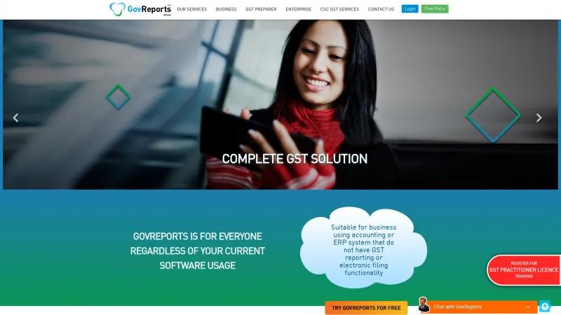 Homepage of GovReports