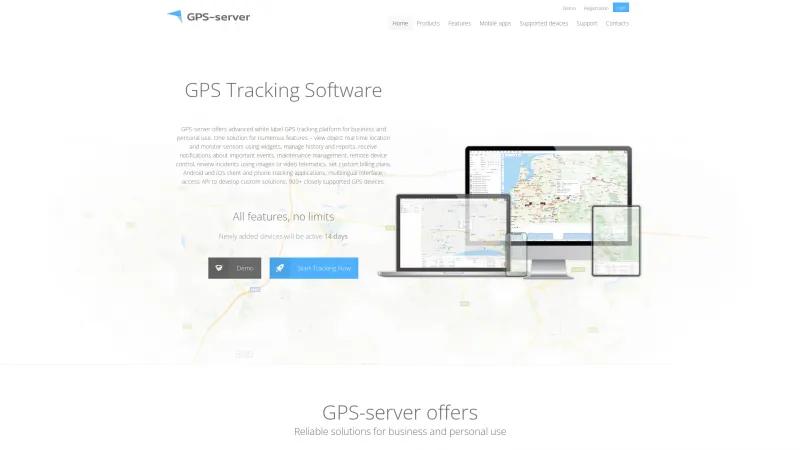 Homepage of GPS-server.net