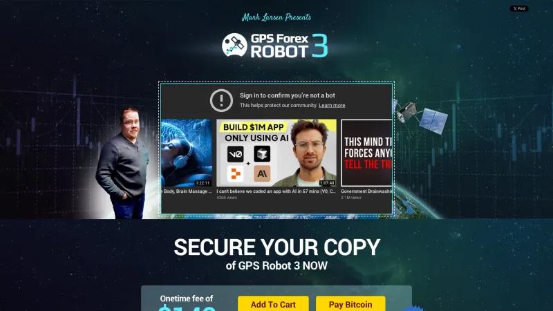 Homepage of GPS Forex Robot