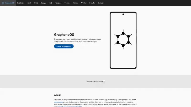 Homepage of GrapheneOS