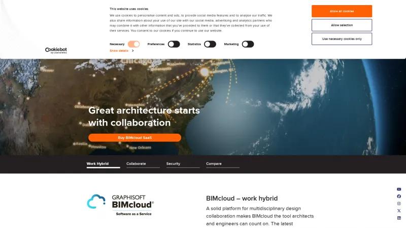 Homepage of BIMcloud