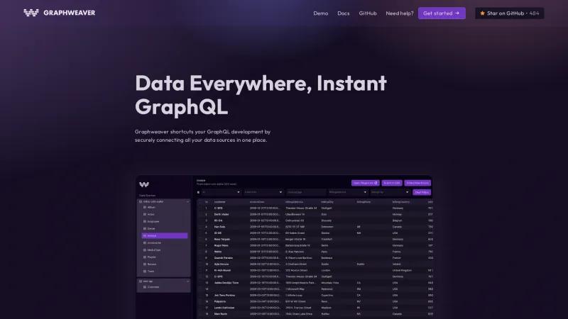 Homepage of Graphweaver