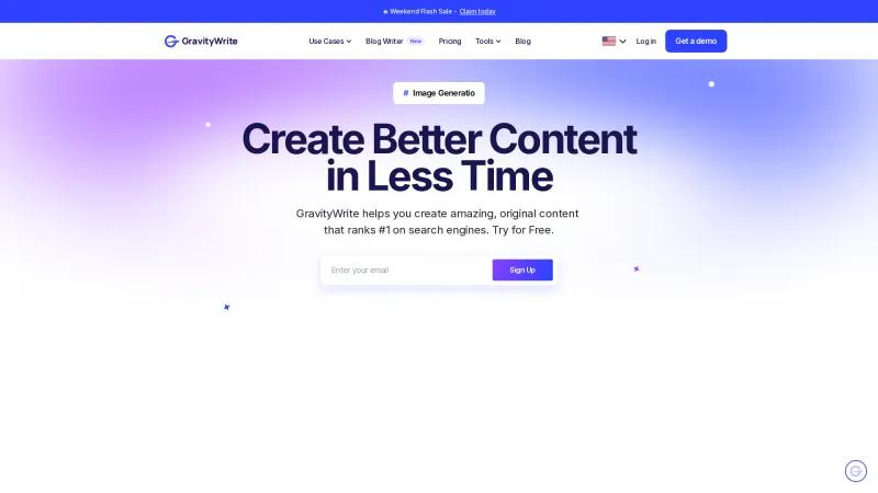 Homepage of GravityWrite