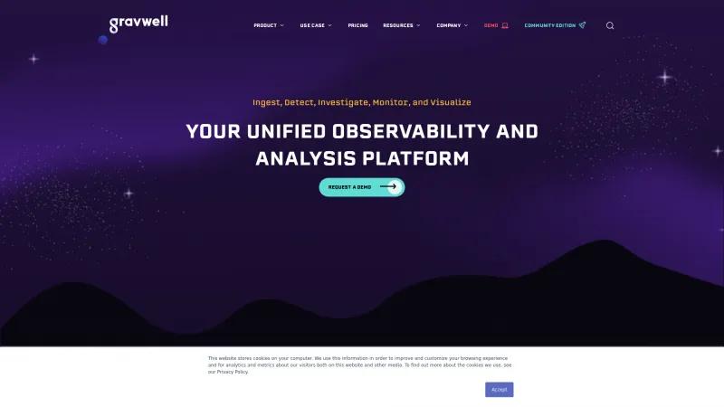 Homepage of Gravwell