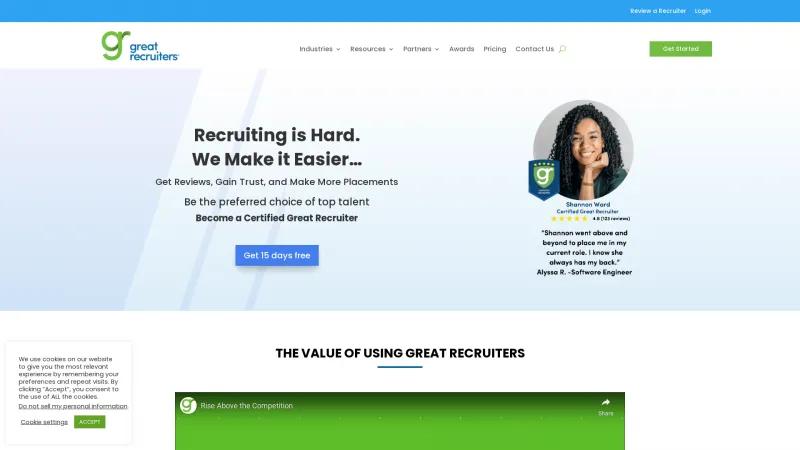 Homepage of Great Recruiters