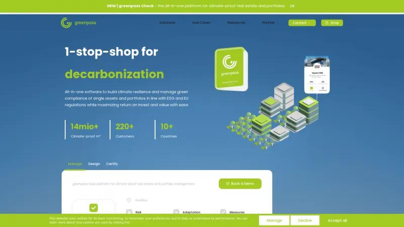 Homepage of GREENPASS