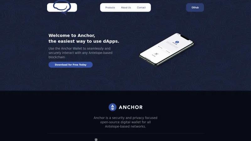 Homepage of Anchor Wallet