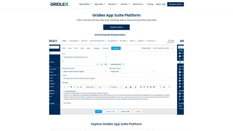 Homepage of Gridlex Zip