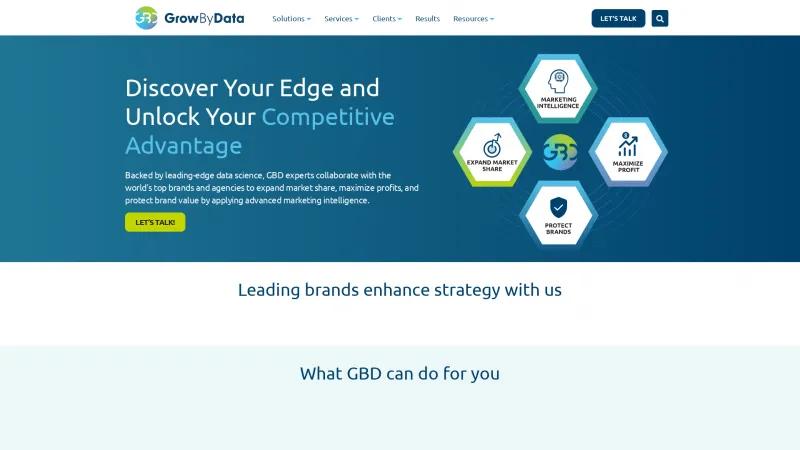 Homepage of GrowByData