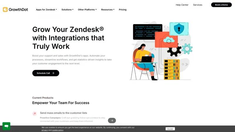 Homepage of GrowthDot CRM and Deals for Zendesk