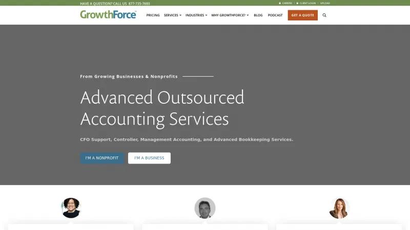 Homepage of GrowthForce