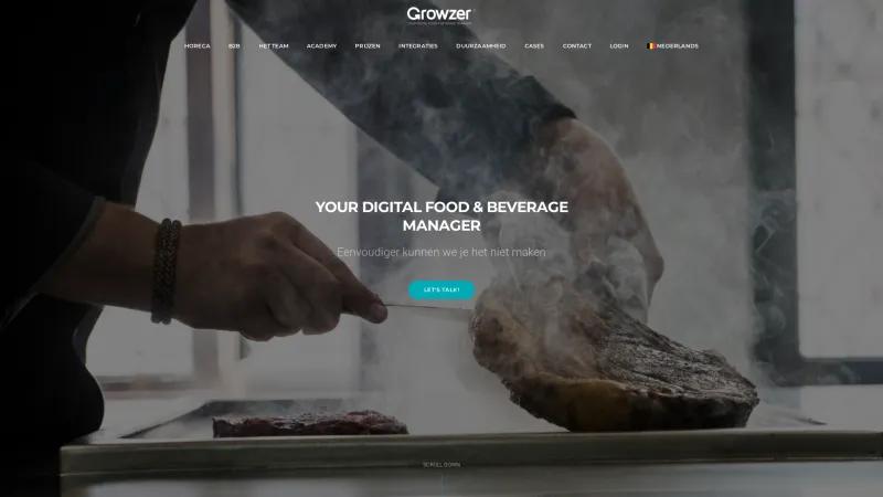 Homepage of Growzer