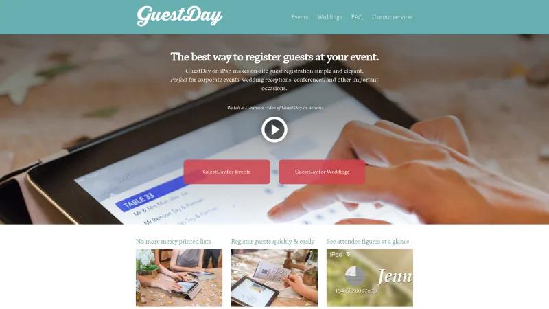 Homepage of GuestDay