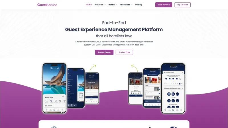 Homepage of GuestService