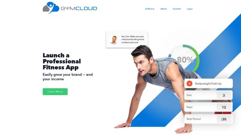 Homepage of GymCloud