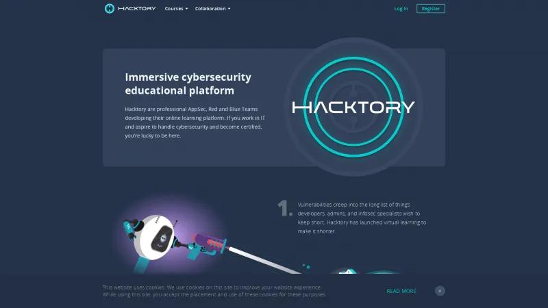 Homepage of Hacktory