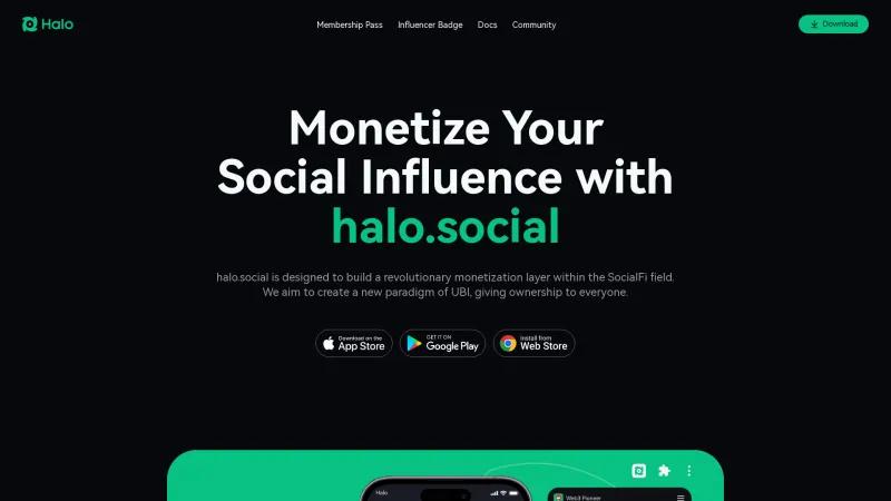 Homepage of Halo Wallet