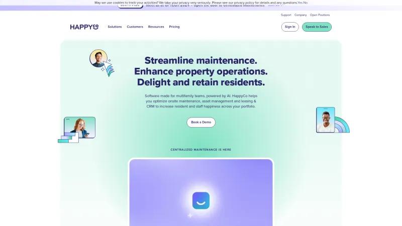 Homepage of HappyCo