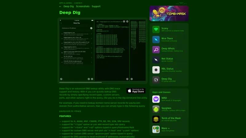 Homepage of Deep Dig