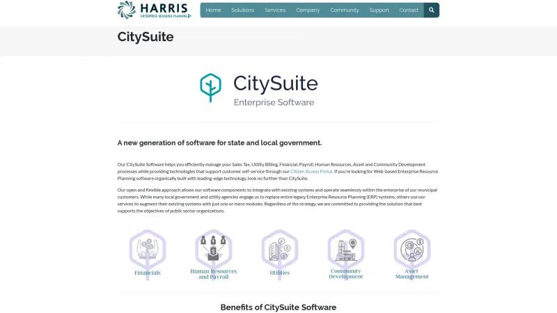 Homepage of CitySuite