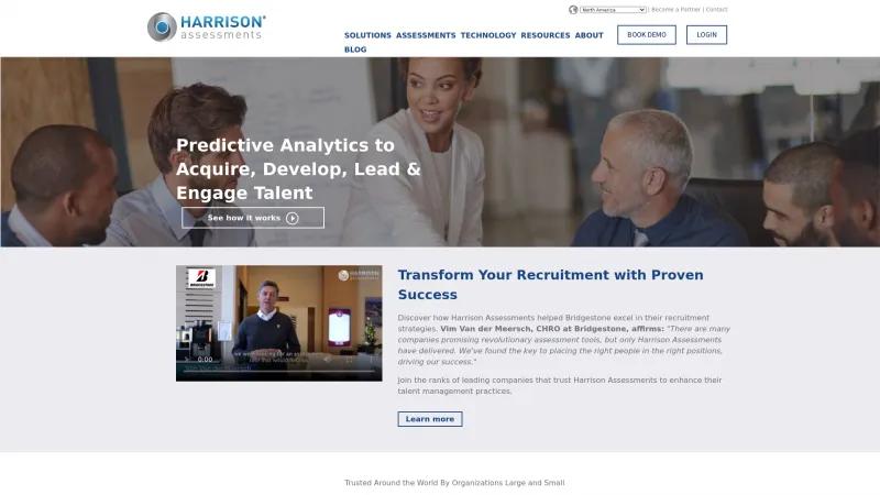 Homepage of Harrison Assessments