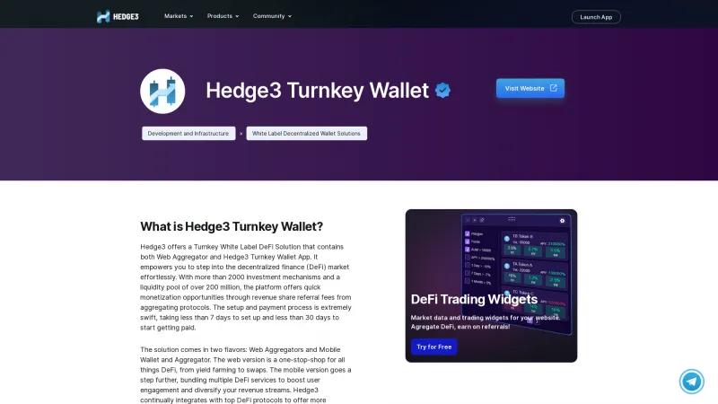 Homepage of Hedge3 Turnkey Wallet