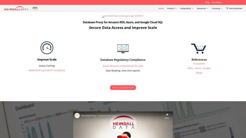 Homepage of Heimdall Data