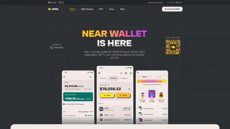 Homepage of HERE Wallet