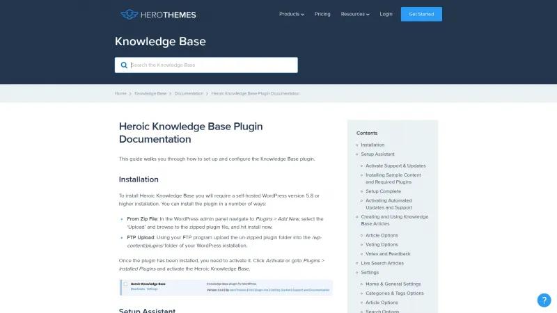 Homepage of Heroic Knowledge Base